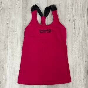 Basic Moves Vintage 90s Jazzercise Embroidered Pink Racerback Workout Tank Top
